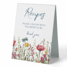 Love in Bloom Watercolor Wildflowers Table Signs