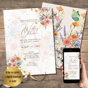 Love in Bloom Wedding Invites Wildflowers Spring  