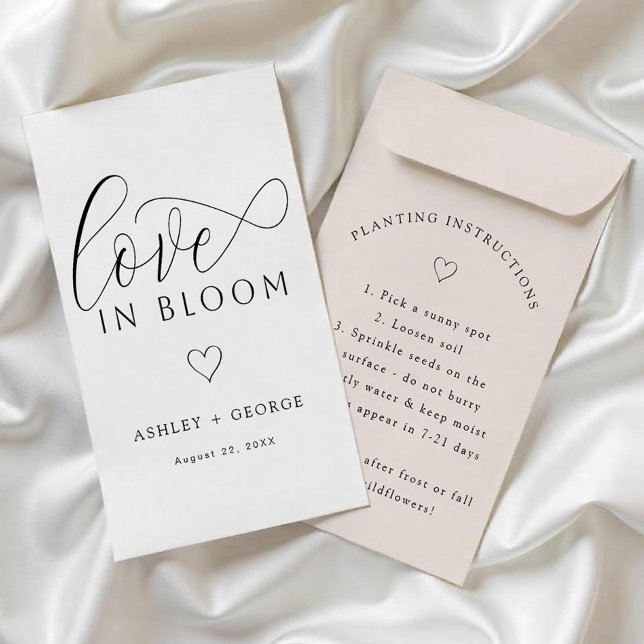 Love in Bloom • Wedding Seed Packet Favour Envelop Flyer (DIY Seed Packet Favor)