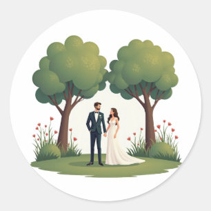 Love in Bloom Wedding Sticker