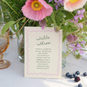Love in Bloom Whimsical Handwritten Table 3 Card