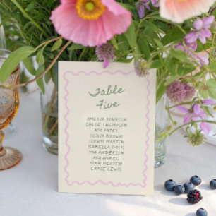 Love in Bloom Whimsical Handwritten Table 5 Card
