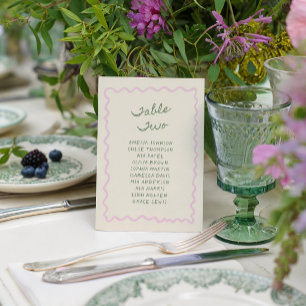 Love in Bloom Whimsical Handwritten Table Two Card
