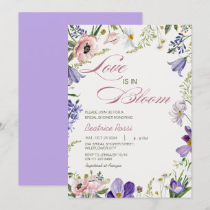 Love in Bloom Wild Flowers Spring Bridal Shower Invitation