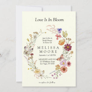 Love in Bloom Wildflower Bohemian Bridal Shower Invitation