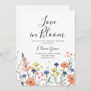 Love in Bloom Wildflower bridal shower Invitation
