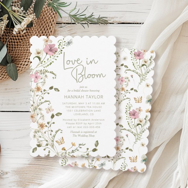 Love In Bloom Wildflower Bridal Shower Invitation (Creator Uploaded)