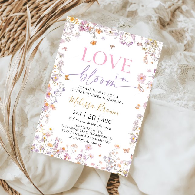 Love in Bloom Wildflower Bridal Shower Invitation (Creator Uploaded)