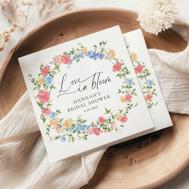 Love in Bloom Wildflower Bridal Shower Napkin (Creator Uploaded)