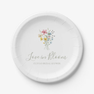 Love in Bloom Wildflower bridal shower Paper Plate