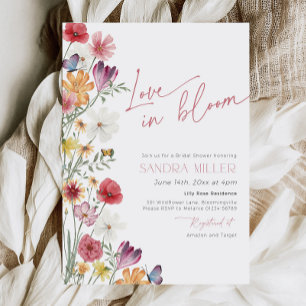 Love in Bloom Wildflower Butterfly Bridal Shower Invitation