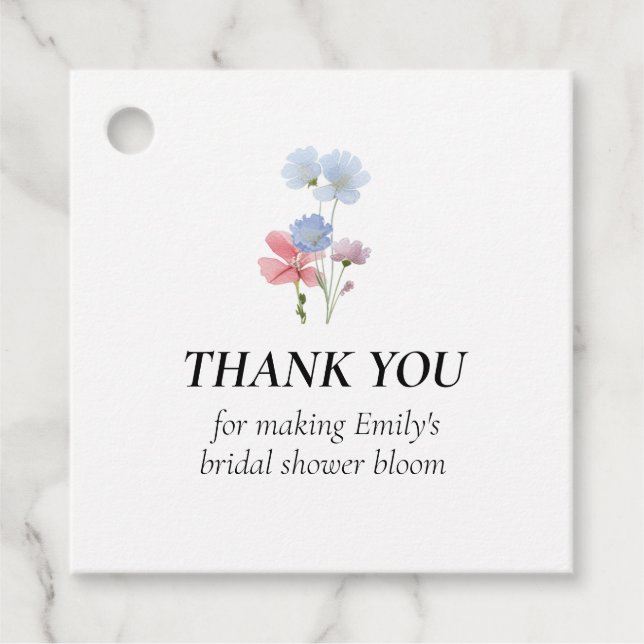 Love in Bloom Wildflower Favour Tags (Front)