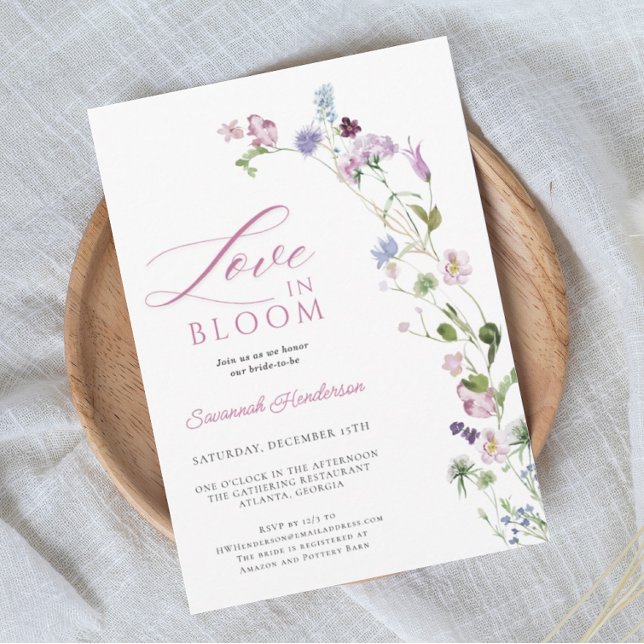 Love In Bloom Wildflower Floral Bridal Shower Invitation (Creator Uploaded)