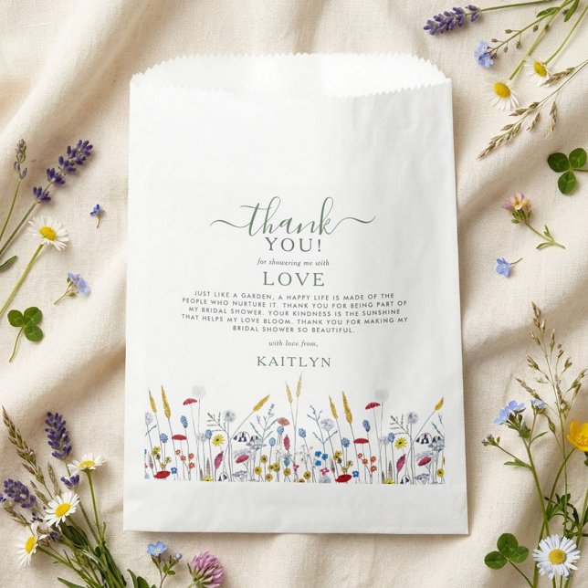 Love in Bloom Wildflower Meadow Bridal Shower Favour Bags (Creator Uploaded)