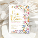 Love in Bloom Wildflower Meadow Bridal Shower  Invitation<br><div class="desc">This elegant design features cheerful watercolor wildflowers mixed with lush greenery foliage. Personalise the invite with your details and if you want to further re-arrange the style and placement of the text,  please press the "Click to customise further" button.</div>