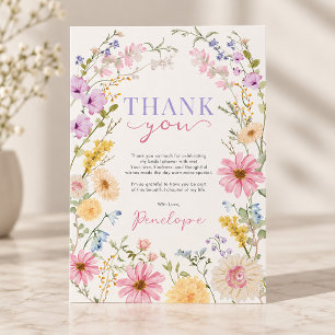 Love in Bloom Wildflower Meadow Bridal Shower Thank You Card