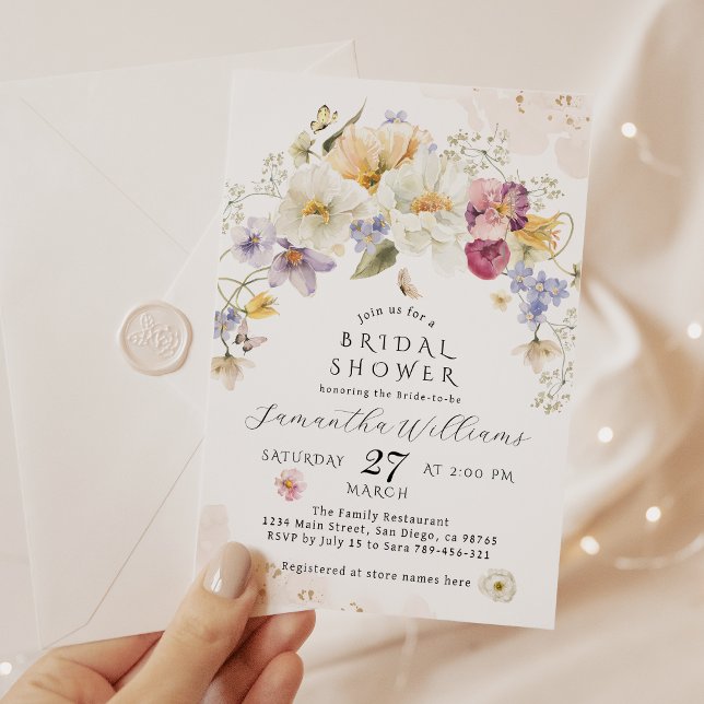 Love in bloom Wildflower Rustic Bridal Shower Invitation (Creator Uploaded)