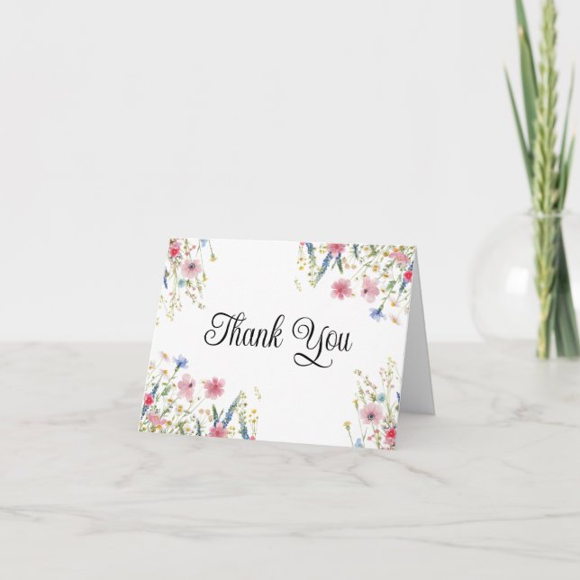 Love in Bloom Wildflower Thank you Cards (Front)