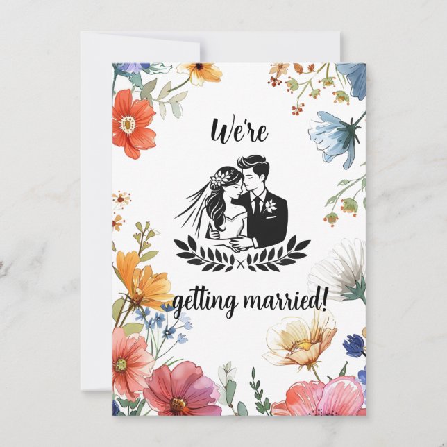 Love in Bloom Wildflower Wedding Invitation (Front)