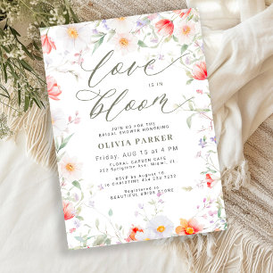 Love in bloom wildflowers bridal shower invitation