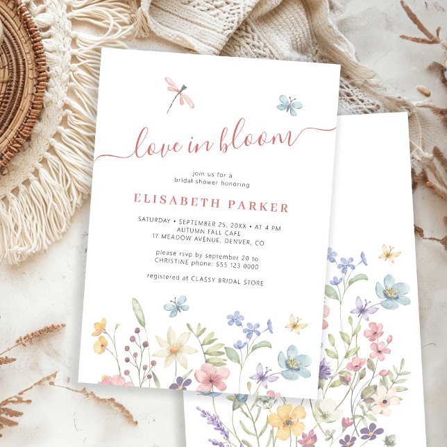 Love in bloom wildflowers bridal shower invitation (Creator Uploaded)