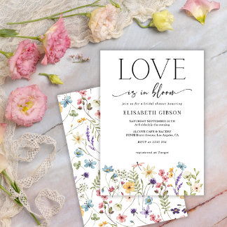 Love in Bloom Wildflowers Summer Bridal Shower Invitation