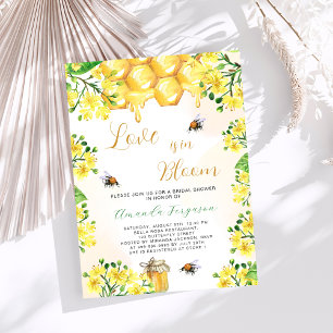Love in Bloom yellow bees Bridal Shower invitation