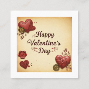 Love in Business: Happy Valentine's Day Square Business Card