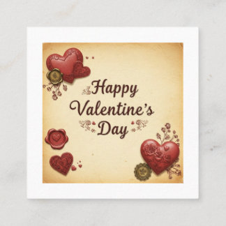 Love in Business: Happy Valentine's Day Square Business Card