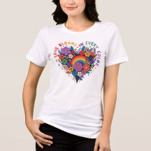 Love in Colour Vibrant Floral Heart T-Shirt Positi