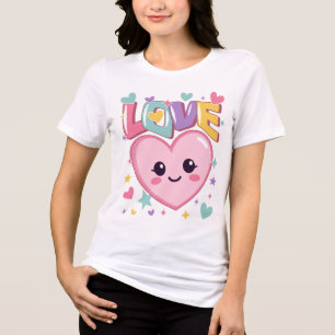 "LOVE" in Colourful Letters, hearts, smile heart f Tri-Blend Shirt
