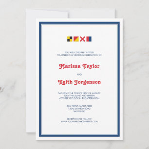 LOVE in Colourful Nautical Flags 2 Invitation