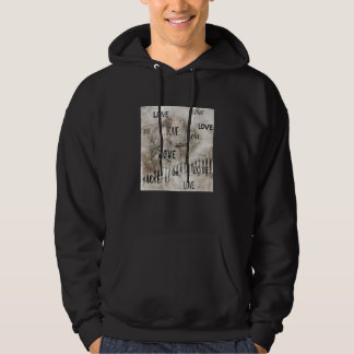 Love In Different Fonts On Faded Abstract Backgrou Hoodie