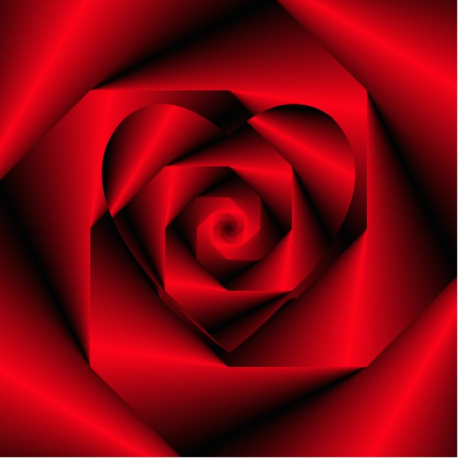 Love in Disguise - The Heart of a Rose Standing Photo Sculpture (Front)