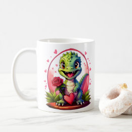 Love in Dragon Style Cute Valentine Dragon  Coffee Mug