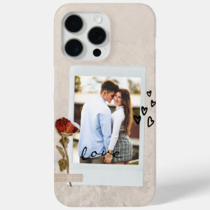 Love in Elegant Script Photo with Heart iPhone 15 Pro Max Case