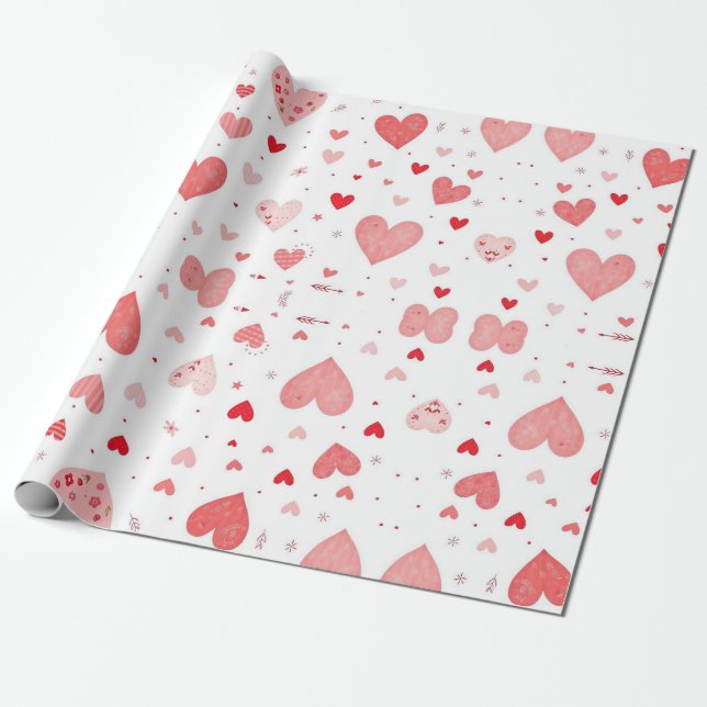 "Love in Every Fold: Valentine's Day Wrapping Pape Wrapping Paper (Unrolled)