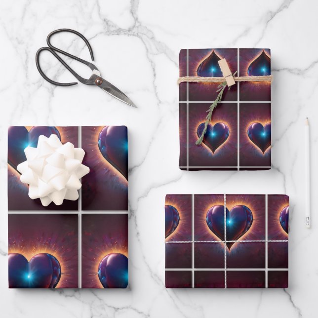 Love in Every Heartbeat Wrapping Paper Sheet (Front)
