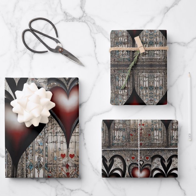 Love in Every Heartbeat Wrapping Paper Sheet (Front)