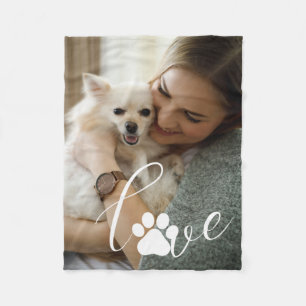 Love in Every Paw: Personalised Dog Lover Photo Fleece Blanket