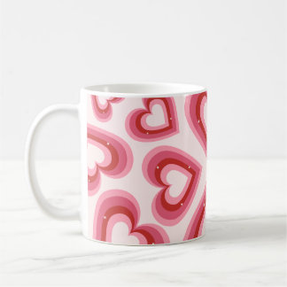 Love in Every Sip – Pink Heart Pattern Classic Mug