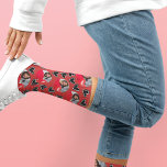 Love in Every Step: Personalised Valentine's Day Socks<br><div class="desc">Express your love with "Love in Every Step" – the perfect Valentine's Day gift for her. These charming socks feature a vibrant red background adorned with a pattern of two different circular photos of you, surrounded by whimsical black and white hearts. Designed to bring joy and add a touch of...</div>
