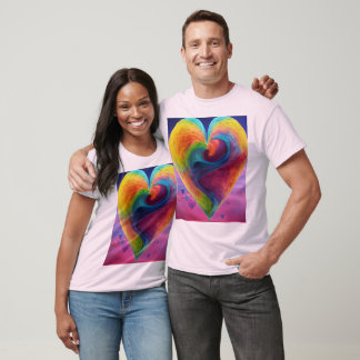 Love in Every Stitch: His & Hers Heart-Shaped T-Shirt