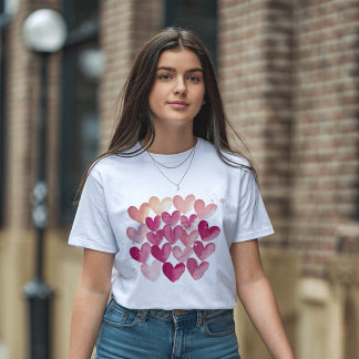 Love in Every Stitch | Pink Heart Valentine's T-Shirt