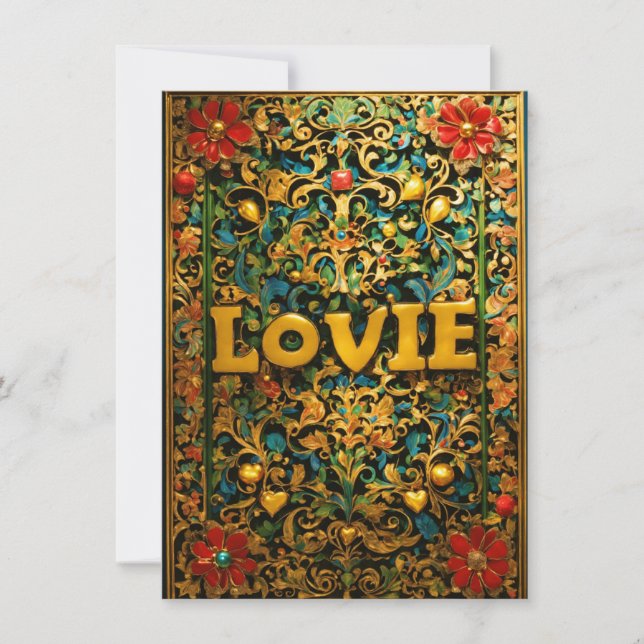 "Love in Every Word – Personalised Valentine’s Car Holiday Card (Front)