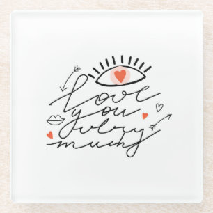 Love in Eyes: Vintage Romantic Beauty. Glass Coaster
