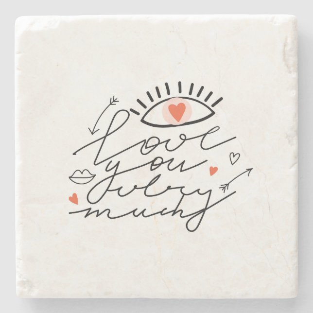 Love in Eyes: Vintage Romantic Beauty. Stone Coaster (Front)