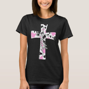 Love In Faith Christian Tees Animal Cow Print Cros