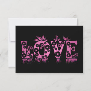 Love ( in flowers font ) RSVP card