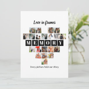 Love in Frames Heart 20 Photo Collage Romantic Card